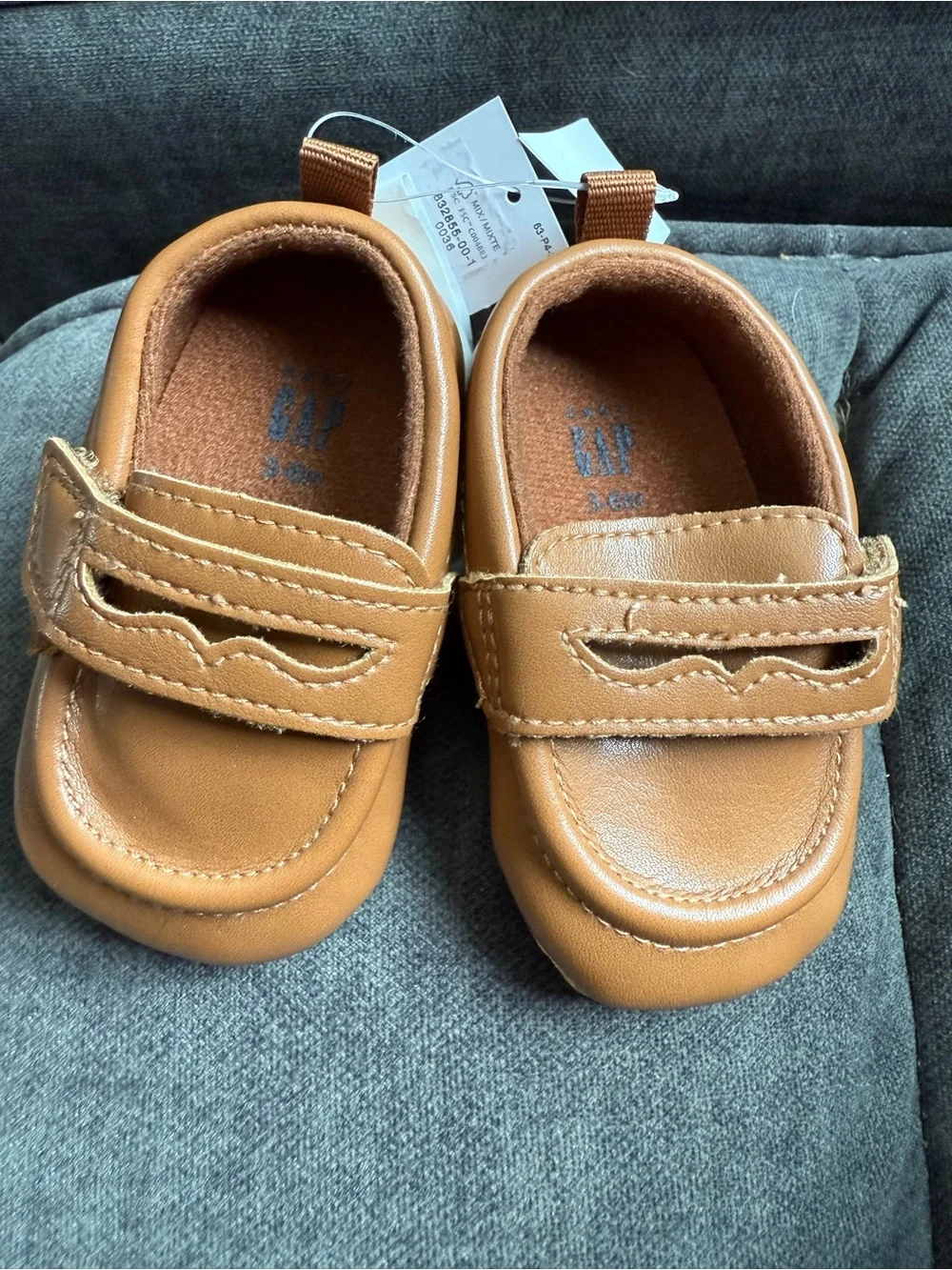 GAP Toddler Tan Faux-Leather Slip-On Loafers